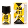 Flacon Iron Fist Flash 10 ml en aluminium jaune et noir, format compact et design puissant