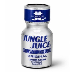 Flacon Jungle Juice Platinum Original 10 ml fabriqué au Canada par Lockerroom, design argent et bleu emblématique