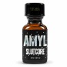 Flacon Amyl Slutcore 24 ml en verre brun avec design noir minimaliste et finition premium
