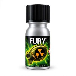 flacon de poppers fury violet amyl et propyl dans son flacon en alu