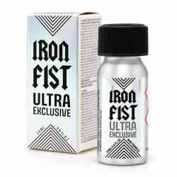 Iron Fist Ultra Exclusive 24 ml, édition premium à l’amyle dans son grand flacon aluminium au design holographique irisé.