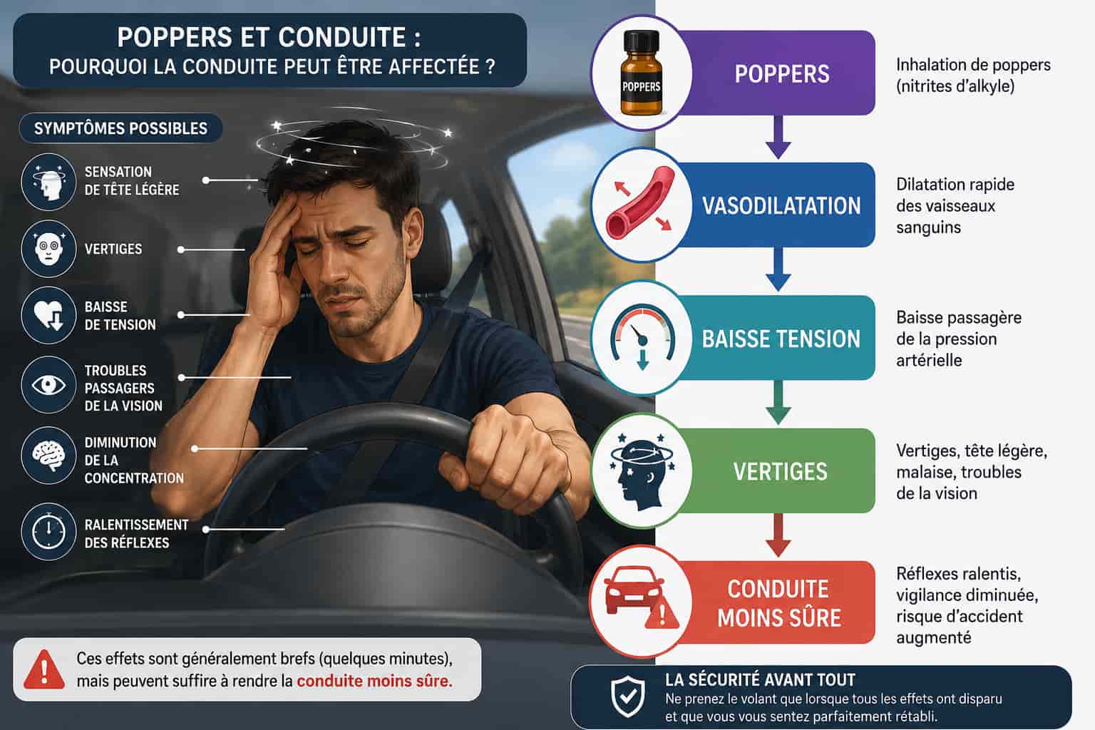conduire sous poppers danger